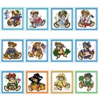 Joy Sunday, наборы для вышивки крестом, месяц, рисунок медведя, счетный принт, Canva 11CT 14CT, печать, штампованная ткань, рукоделие, вышивка, наборы