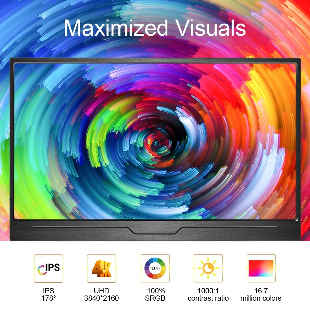 eviciv 156 4k портативный монитор usb тип c