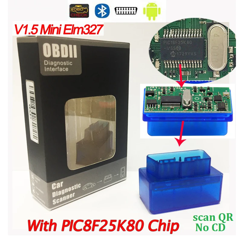 

V1.5 WIFI ELM327 BT ELM327 25k80 chip car OBD2 Scanner OBD Adapter Bluetooth elm327 wifi V1.5 ELM327 cheap car accessories