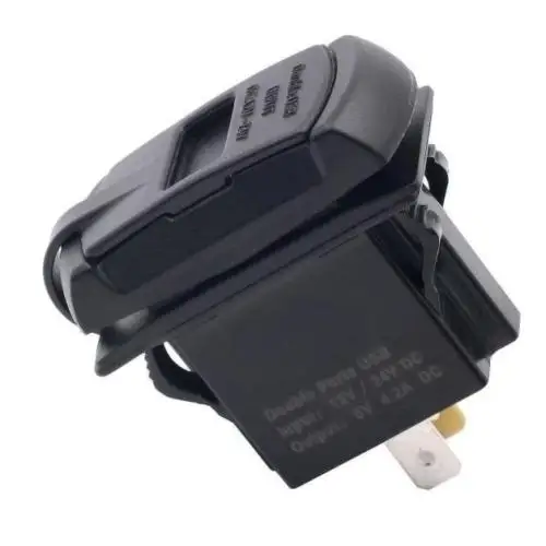 

12V Dual USB Car Charger Lighter Power Socket Digital Voltmeter Switch Panel