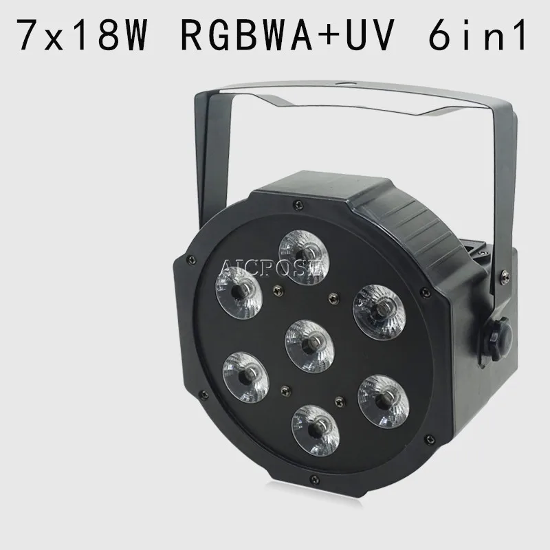 2 шт./лот 7x18 Вт 6 в 1 светодиодный светильник Par RGBWA УФ пульт дистанционного