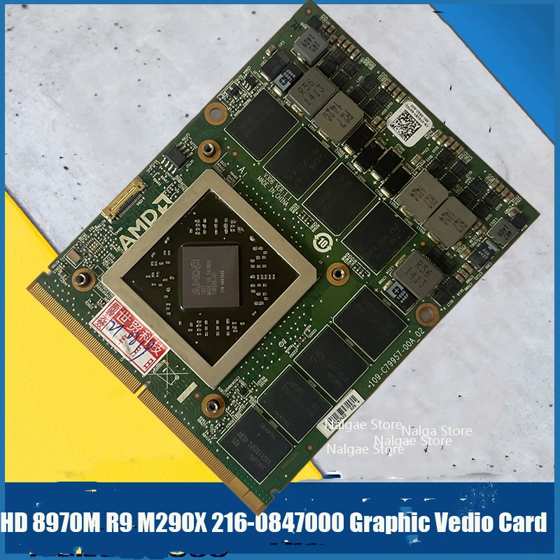 Оригинальная HD8970M HD 8970M R9 M290X 216-0847000 графическая Vedio карта 4 ГБ GDDR5 MXM 3 0 для Dell M17x M18x