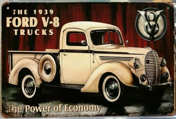 

Ford V-8 гараж, деревенский вид, винтажные жестяные знаки, мужская пещера, сарай, домашний декор