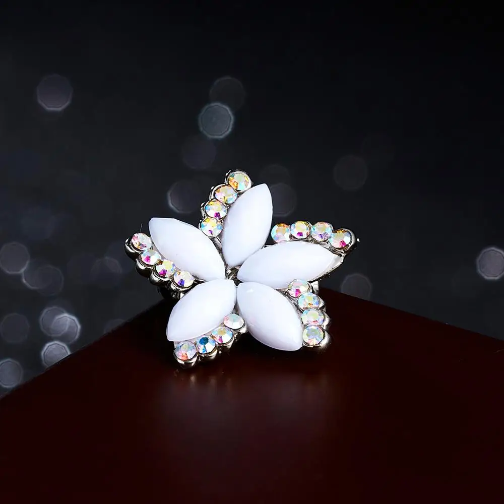 Стразы броши серебряного цвета в форме цветка для женщин и мужчин свадебный