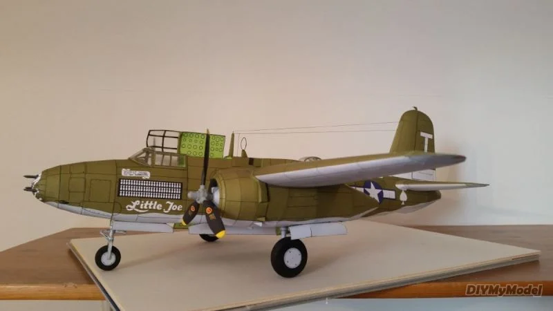 DIYMyModeI-A-20 americano, havoc ligero de bombardero, bricolaje, artesanal, KIT de modelo de papel hecho a mano, rompecabezas de juguete, accesorios de pel&iacute;cula-3