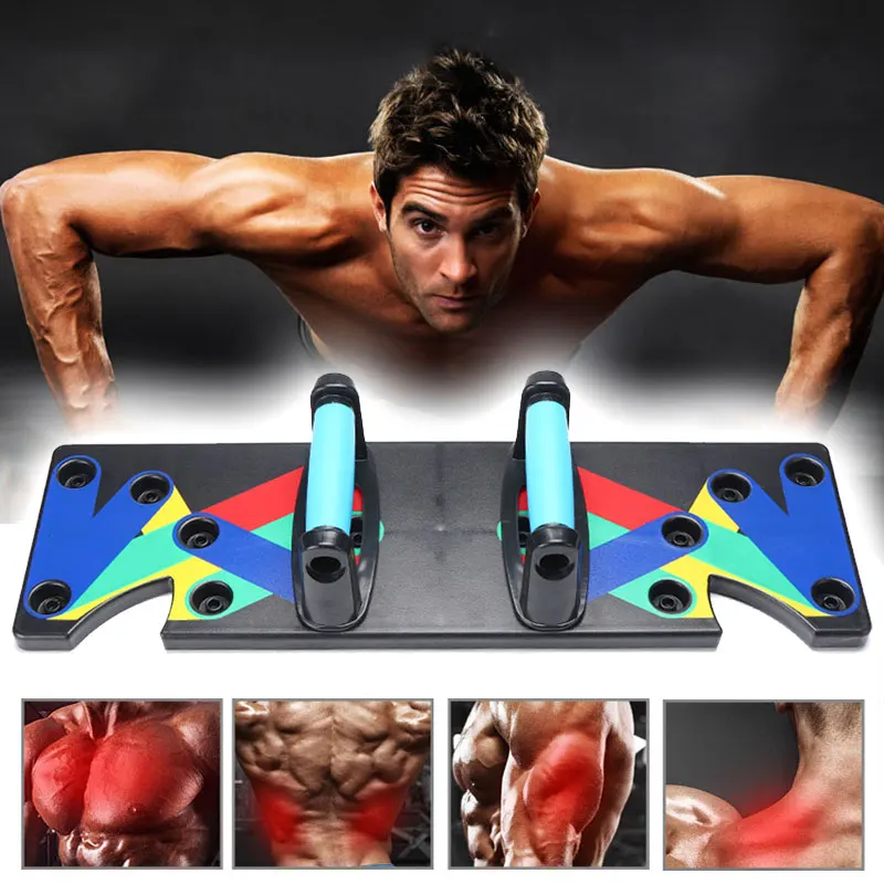

9 In 1 Push Up Board With Instruction Print Body Building Fitness Exercise Tools Men Women Push-Up Stands For Gym Body Training