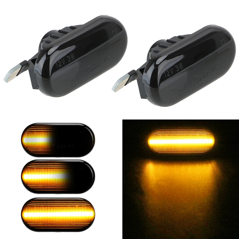 

LEEPEE A Pair Signal Lamp Turn Signal Light Blinker Light LED Car Dynamic Side Marker
