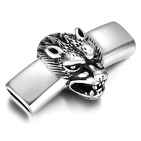 stainless steel fierce wolf connector charms polished 12x6mm hole link bracelet component diy accessories jewelry making