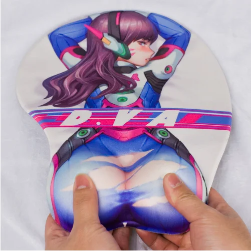 Overwatch D. VA Dva Song HaNa 3D коврик для мыши сексуальный мягкий силиконовый гелевый игровой коврик эргономичный коврик для мыши с поддержкой запястья
