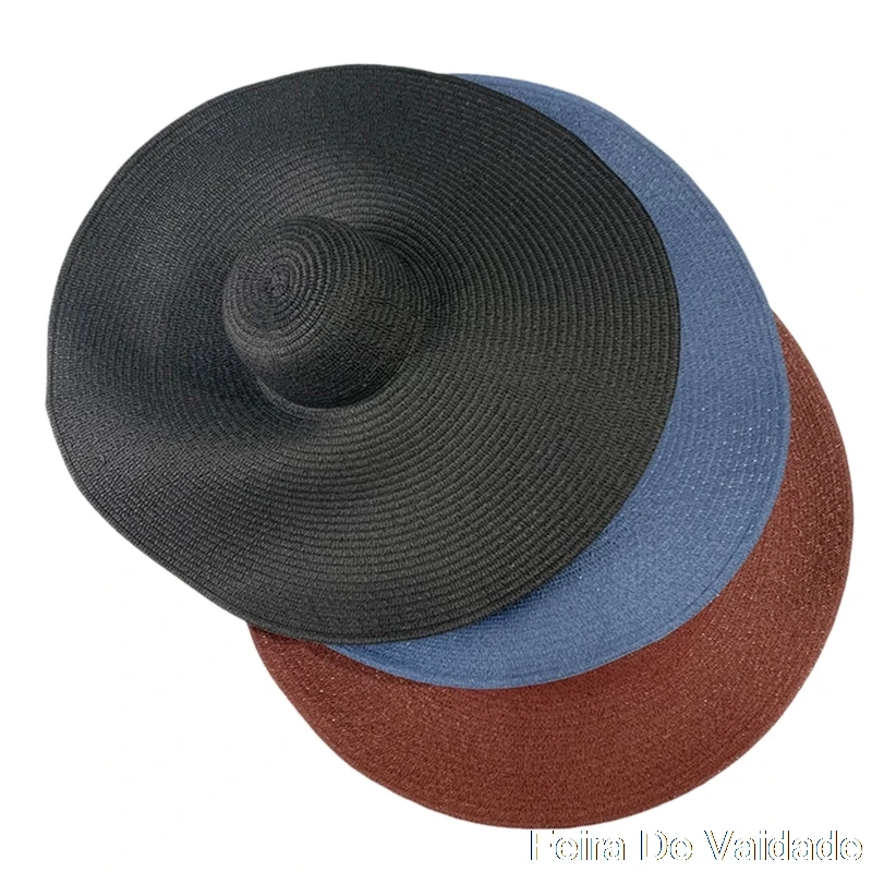 

25CM Wide Brim Oversized Beach Hats For Women Large Straw Hat UV Protection Foldable Sun Shade Hat Wholesale Dropshipping