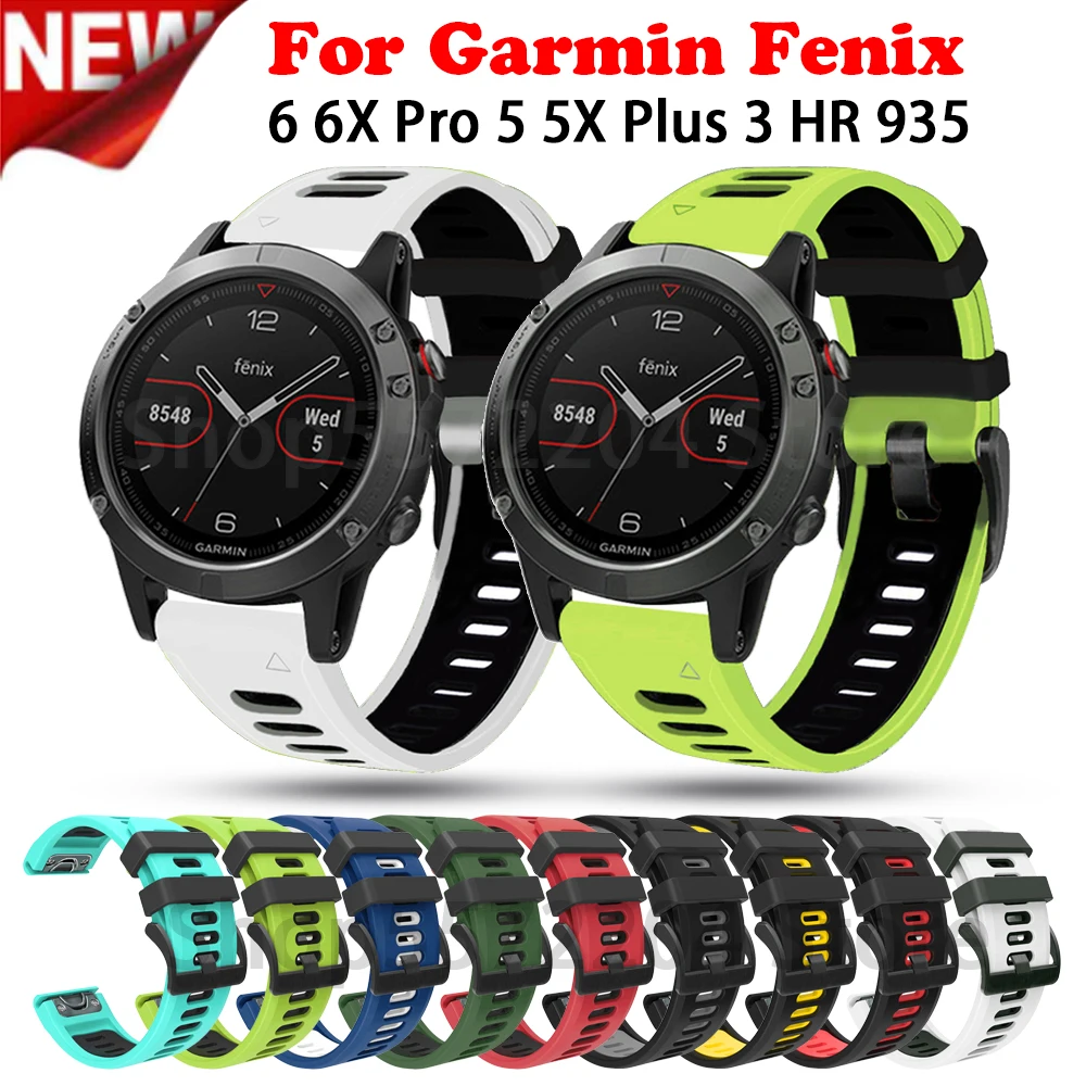 

26 22MM Silicone Quick Release Watchband Strap for Garmin Fenix 6 6X Pro Watch Easyfit Wrist Band Strap For Fenix 5 5X Plus 3 HR