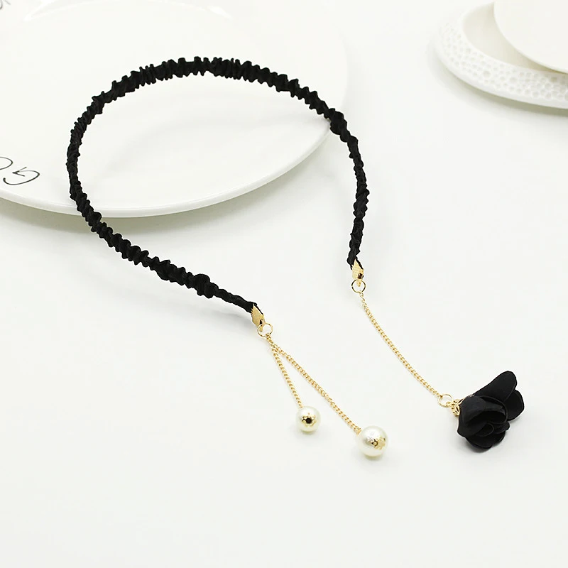 Black Pearl Красочные со стразами повязка для волос для женщин качественные металлические ободок для волос круг женские аксессуары для повязки на голову - Цвет: Black Pearl