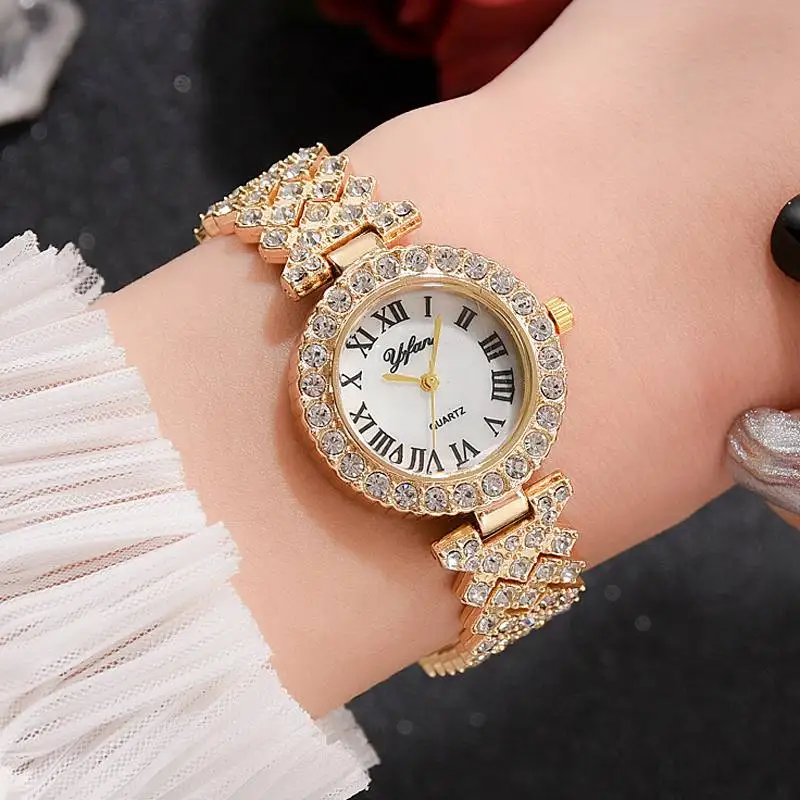 2020 Горячая продажа набор женские часы Роскошные розовое золото нержавеющая