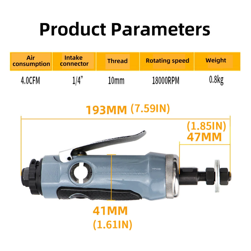 

Air Die Grinder With Octagonal Wheel Straight Shank Pneumatic Sander Grinding Polishing Machine Pneumatic Mold Carving Tools