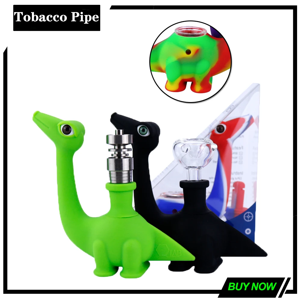 Силиконовая трубка для курения табака 5 дюймовая силиконовая в стиле динозавра