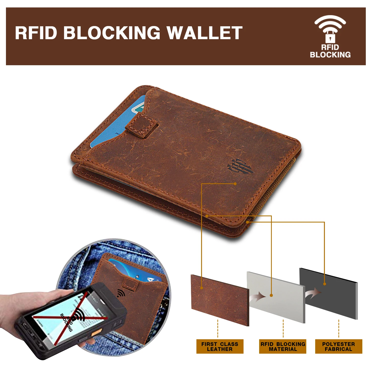 Groothandel Fashion Mens Slim Mini Genuine Leather Credit ID Card Holder Wallet Purse Bag Pouch Book Passport Cover Case