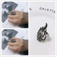 peacock snake ring silver color metal punk open adjustable animal exaggerated ring ladies and mens party jewelry gifts