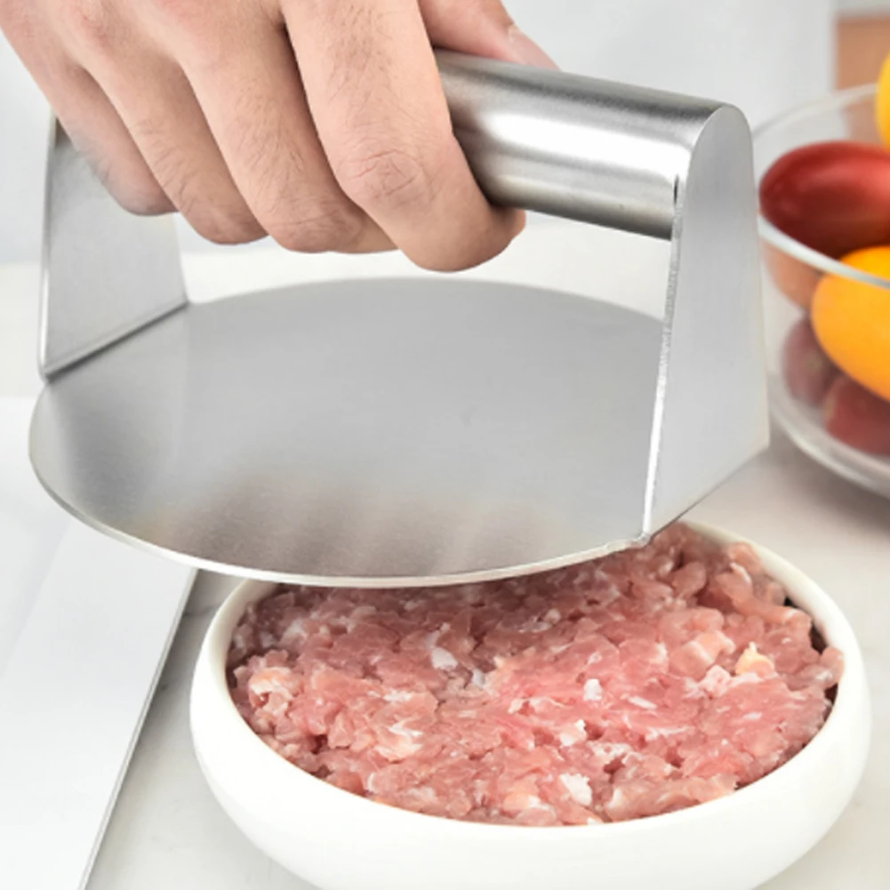 

Stainless Steel Burger Press Round/Square Shape Nonstick Burger Smasher Bacon Ham Press Flap Top Grill Griddle Cooking Tool