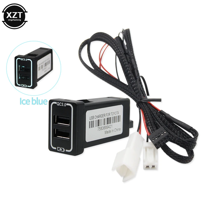 Быстрое зарядное устройство для автомобиля двойной разъем QC3.0 с USB интерфейсом