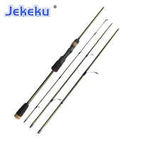 jekeku new 4 sections portable spinning rod 1 8m 2 1m fast action casting travel fishing rod carbon fishing pole lure weigh5 22g