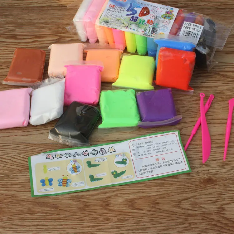 36pcs/lot Clay Polymer Air dry Playdough tools 36 color Modelling Light DIY Plasticine Learning kids Plasticine soft Clay