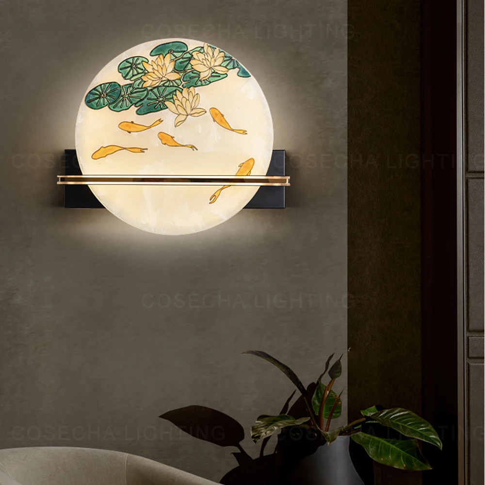 

Стеклянный настенный светильник с эмалью и декоративным дизайном, Золотой светодиодный настенный светильник 2020, новый модный светильник в ...