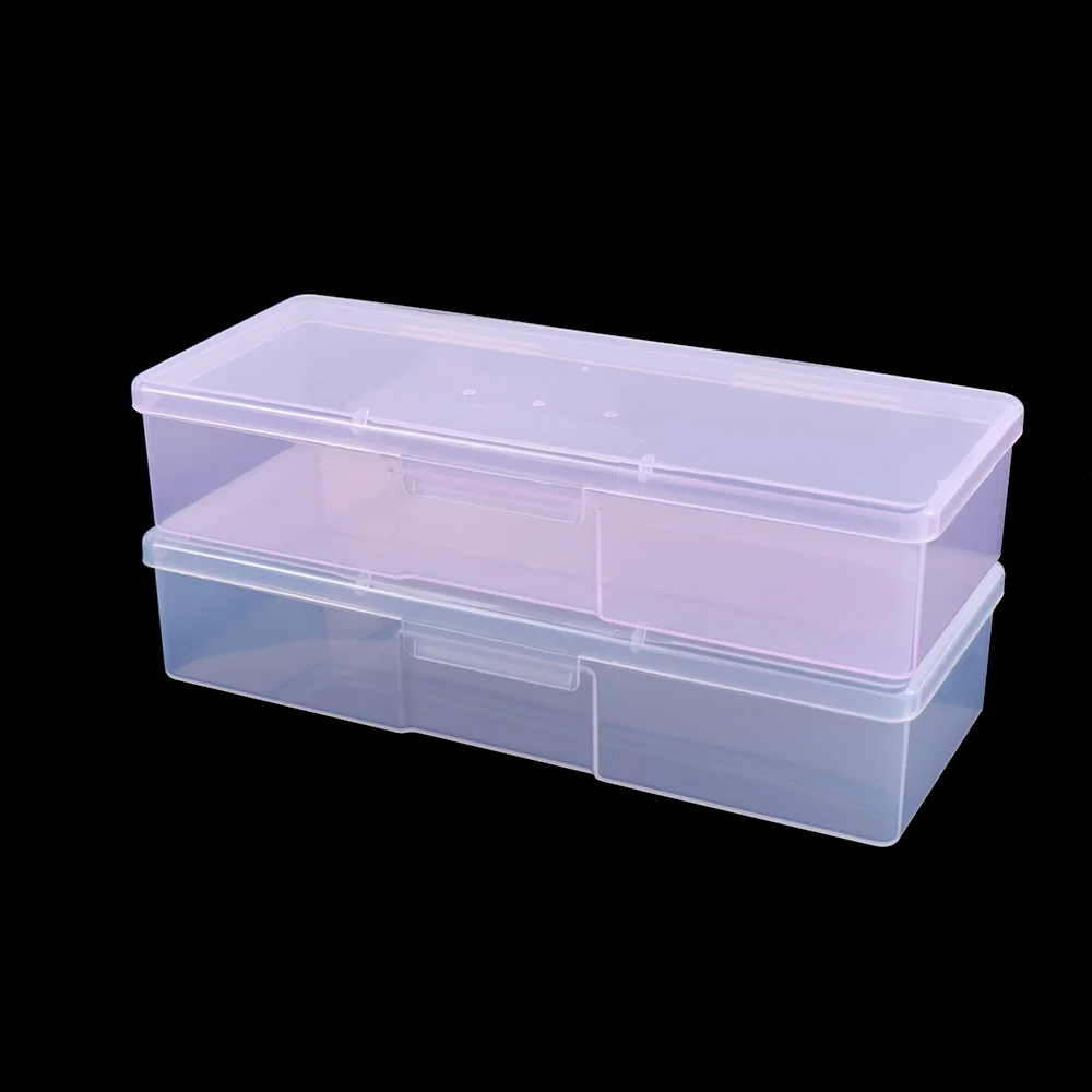 Nail Rectangular Tool Box Pen Storage Tattoo Manual Point Brush Polishing Sponge Buffer Container | Красота и здоровье