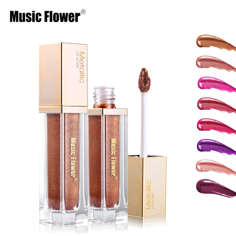 Музыкальный цветок металлическая блестящая помада жидкая сексуальная 8 цветов