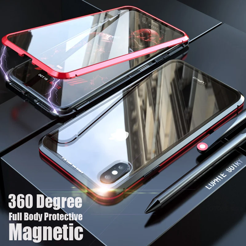 360 Полный корпус Магнитный чехол для iPhone 11 Pro XS Max XR X 7 8 Plus металлический корпус бампер чехлы на iPhone11 Pro Чехол Корпус