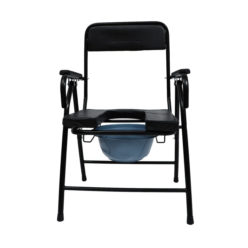 

1 шт., складной стул для унитаза, портативный стул для унитаза, прикроватный стул для горшка (черный)