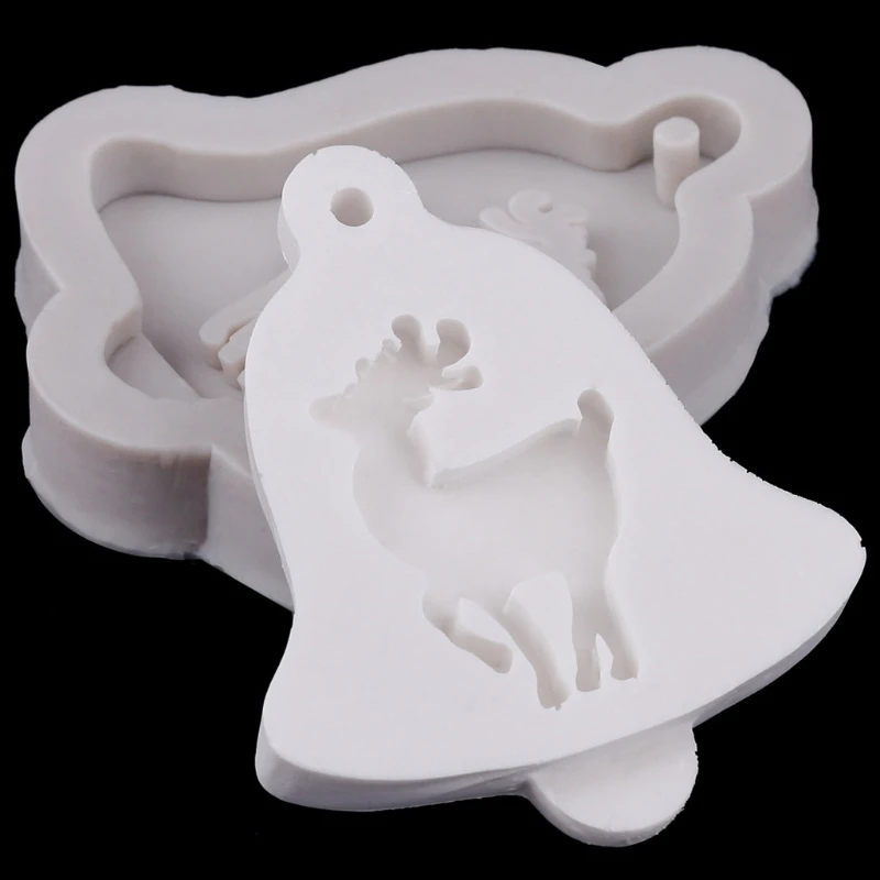 

5Pcs Epoxy Resin Mold Christmas Tree Elk Snowflake Pendant Casting Silicone Mold F3MF