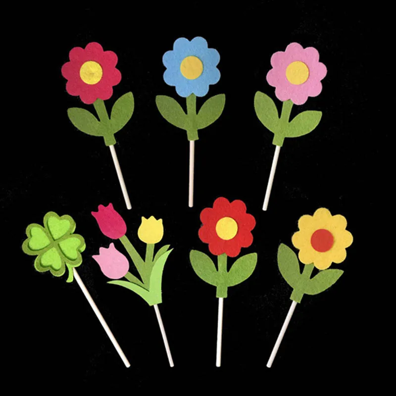 10 шт. красивый цветок кекс торт Топпер флаги детский душ Детский день рождения