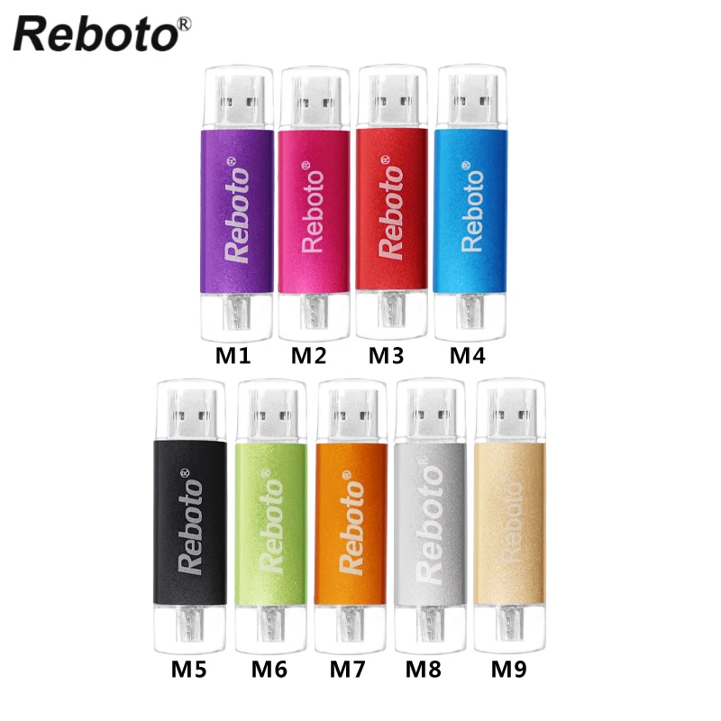 

USB флеш-накопитель Reboto OTG, 4 ГБ, 8 ГБ, 16 ГБ, 32 ГБ, 64 ГБ, красочный флеш-накопитель, мини U-диск, флешка USB 2,0, подарок