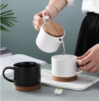 nordic wooden lid small teapot teacup ceramic flower teapot set with strainer thickened high temperature resistant tea maker