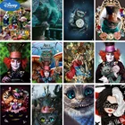 Алмазная 5d картина сделай сам, Набор для вышивки Алиса в стране чудес, с изображением Чеширского кота, полноразмерные квадратные круглые мозаичные изделия, мультяшное искусство, Декор