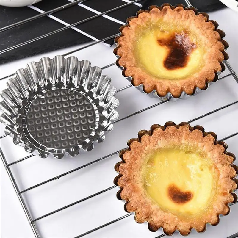 16 шт. Нержавеющая сталь формы для яичного пирога хризантемы Дизайн DIY