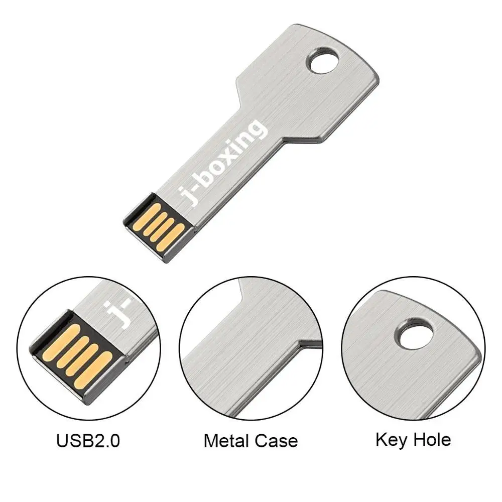 USB флеш-накопитель J-boxing 32 Гб 64 ГБ металлический ключ 2 0 флешка карта памяти 8 16 для