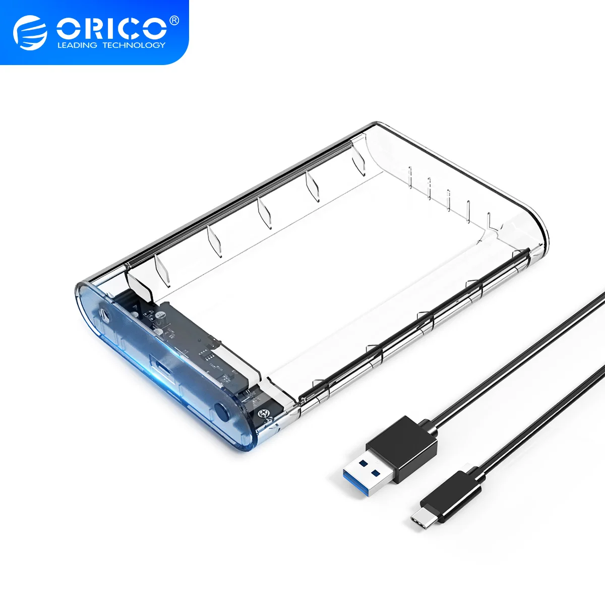 Прозрачный корпус для жесткого диска ORICO 3 5 дюйма с SATA на USB 1 адаптер SSD 12 ТБ