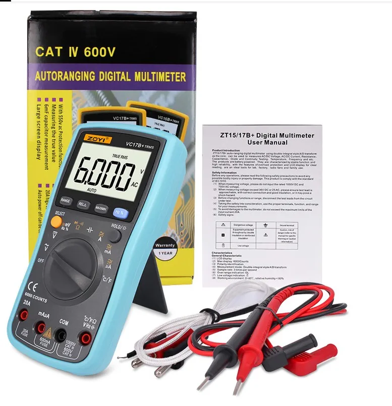 

electric meter multimeter digital high-precision backlight voltmeter intelligent multi-function repair table capacitance