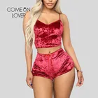 Новый бархатный пижамный комплект Comeonlover 5XL, сексуальная женская домашняя одежда с V-образным вырезом, модный топ без рукавов + шорты, кофта, одежда для сна RI81016