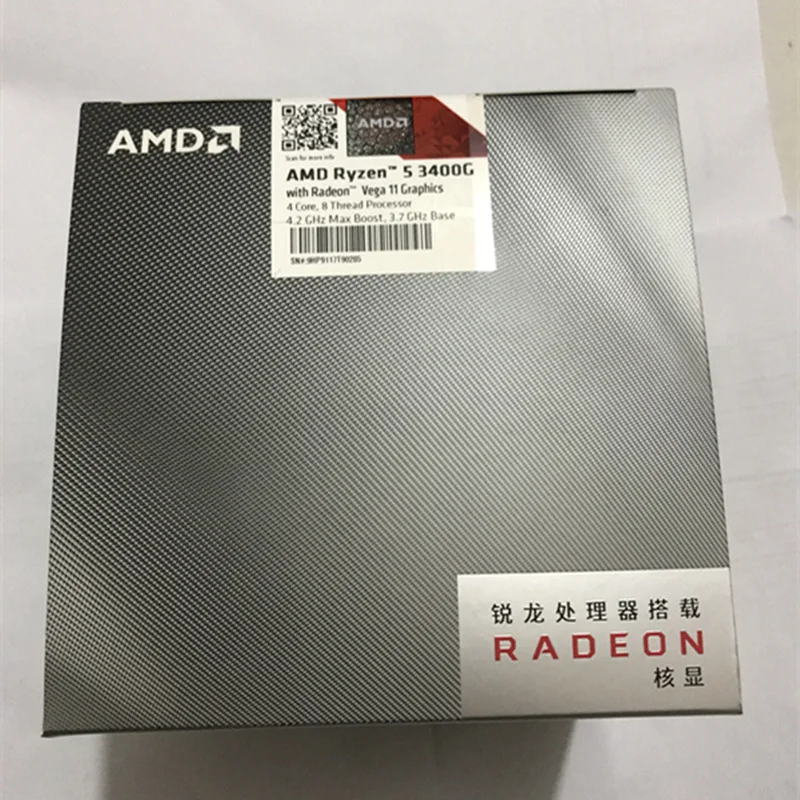 Новый AMD Ryzen 5 3400G R5 3 7 ГГц Quad Core 8 жильный 65W ПУ процессор L3 = и формирующая листы для