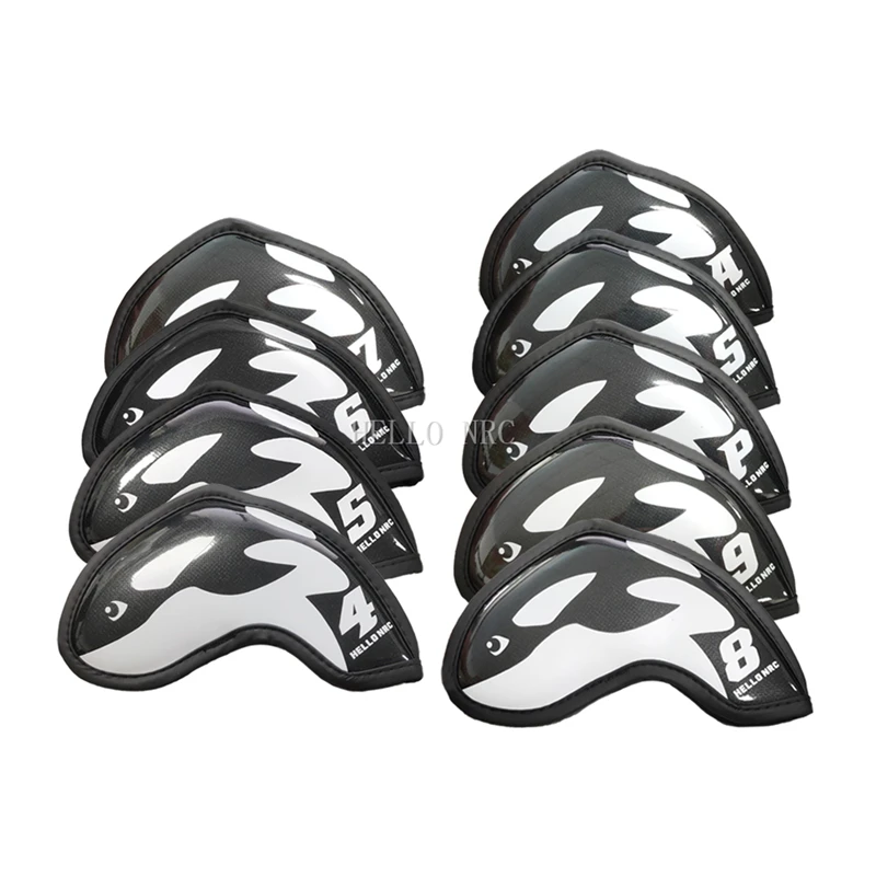 

Golf Club Headcover Iron Cover 9 pcs/Set Mirror PU leather Flicker Scratch resistance Velcro closure