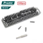 Pro'sKit SD-2310 смешанные биты для электрической отвертки 100 шт., обменные биты для самостоятельной сборки, стальные биты для электроинструмента с храповым механизмом