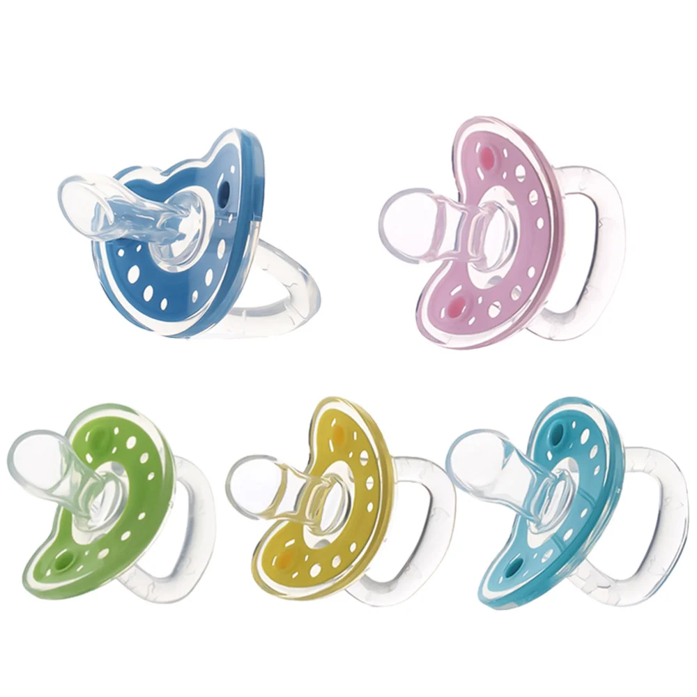 

5 Pcs Infant Pacifier Baby Soother Silicone Pacifier Portable Mini Baby Pacifier (Mixed Color)