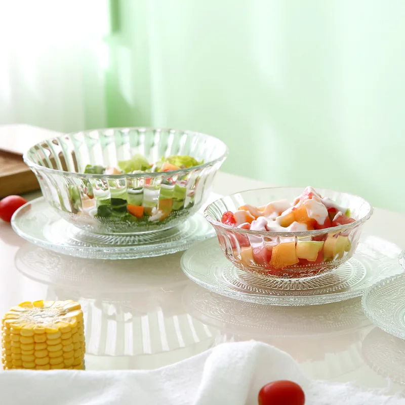 Креативная стеклянная чаша тарелка для фруктов посуда Прозрачная риса арбуза