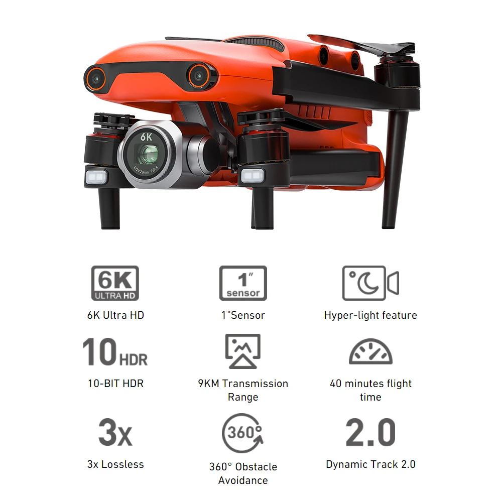 

Autel Robotics EVO II Pro Drone Camera 9KM GPS 6K 8K Ultra HD Professional Video 3-Axis Gimbal Dron EVO 2 40min RC Quadcopter