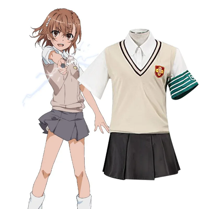 

Anime A Certain Scientific Railgun Misaka Mikoto cosplay gun sister Shirai Kuroko Tokiwadai Costume Made Halloween Carnival Suit