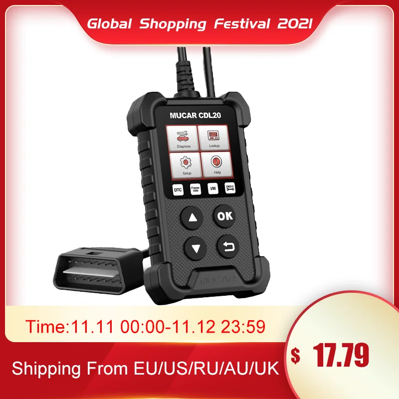 

MUCAR CDL20 OBD2 Scanner Professional Engine System Diagnostic Tool Lifetime Free Automotive DTC Lookup Code Reader PK ELM 327