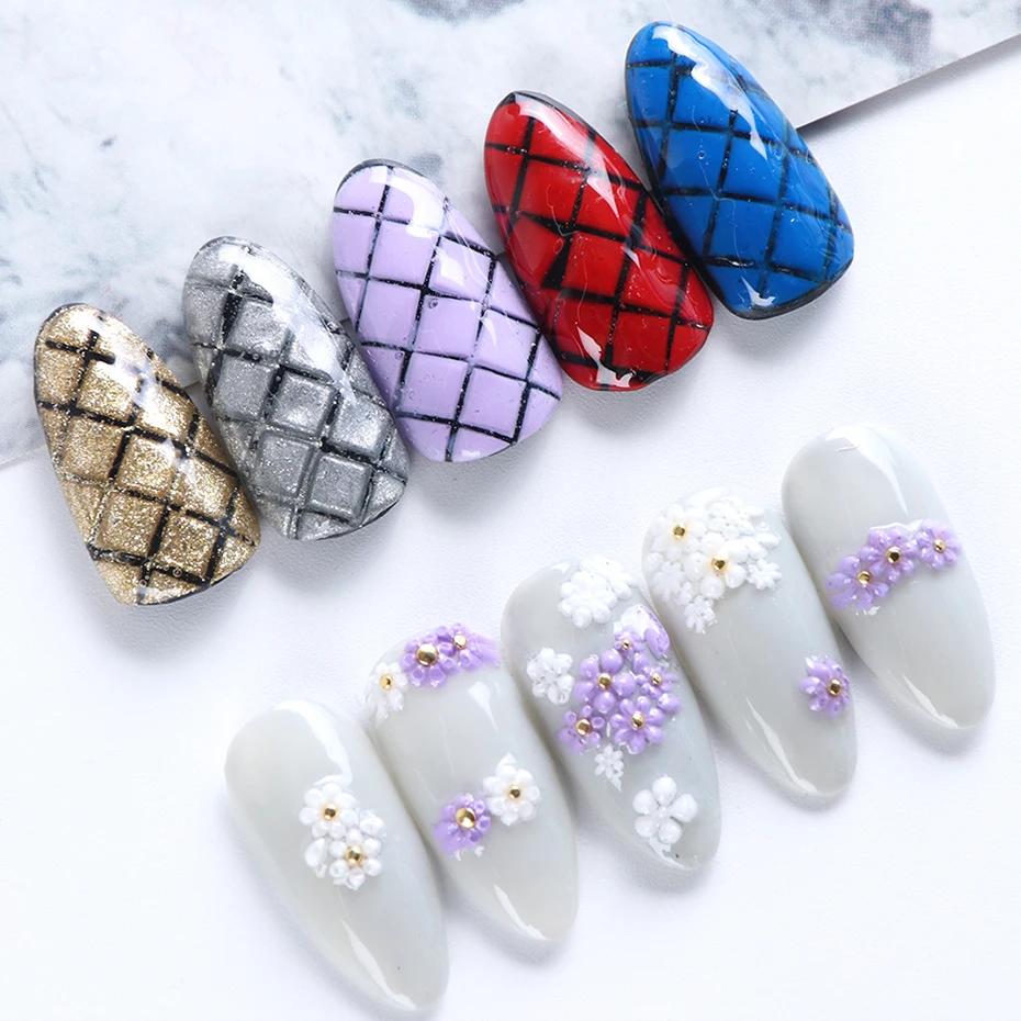 3 шт./компл. дизайн ногтей штамповка 3D Силиконовая форма гравировальный трафарет