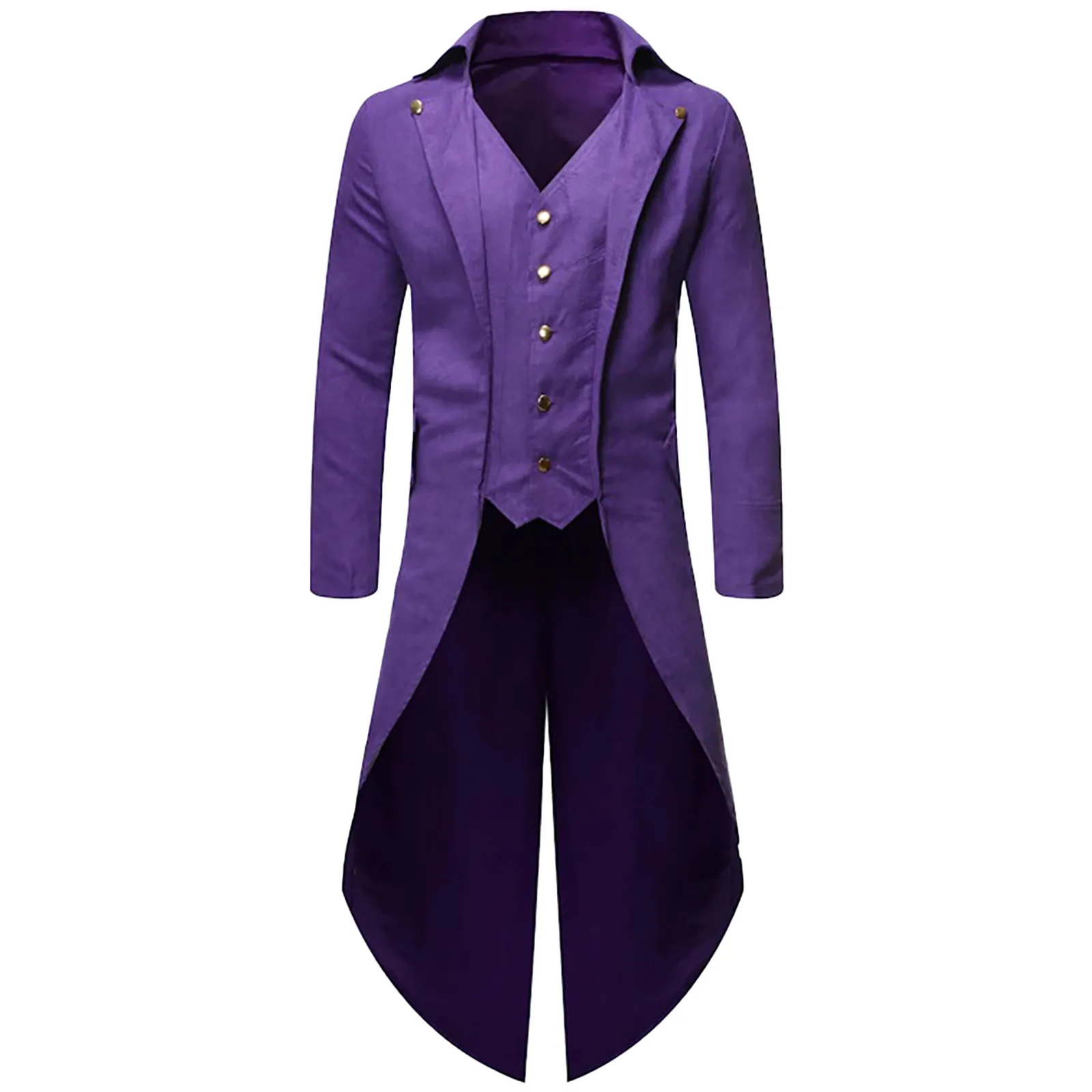 Мужской однотонный ретро-смокинг готический смокинг в средневековом стиле эпохи